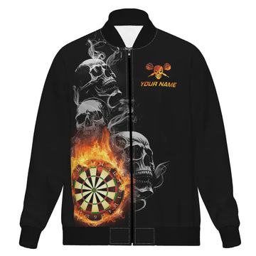 Dart Jacket met Skulls en Vlammen R847