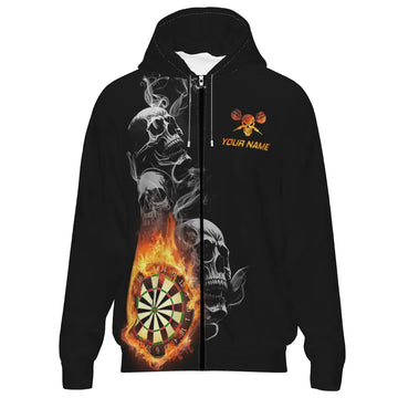 Dart Hoodie met Skulls en Vlammen R847