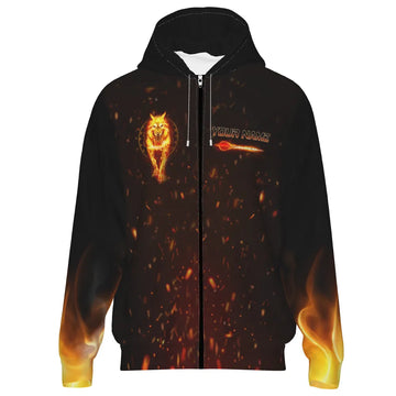 Dart Zipper Hoodie met Vuurpijlen Wolf Design H7790