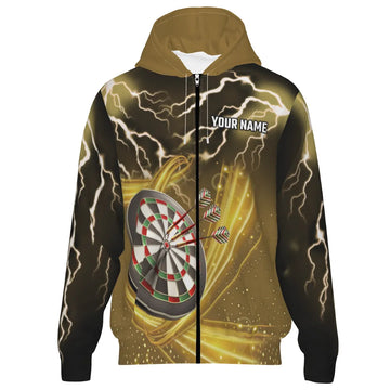 Darts Hoodie met Bliksem en Donder - Geel E531
