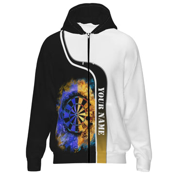 Dart Zipper Hoodie met Vlammenpatroon Q841