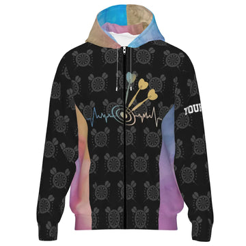 Darts Hoodie met Dart Hartslag Patroon Z571