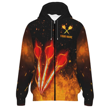 Vuurige Oranje Darts Zipper Hoodie L1440