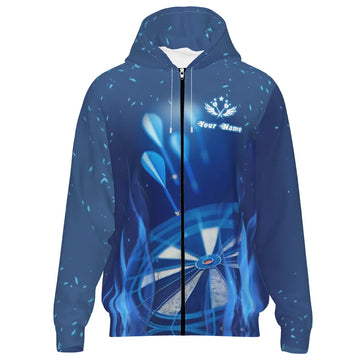 Darts Hoodie met Blauwe Vlam en Sterrenontwerp V481