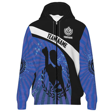Dart Zipper Hoodie met Blauwe Strepen - Ik Speel Darts Omdat Ik Het Geweldig Vind M763
