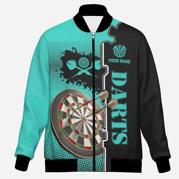 Turquoise en Zwarte Darts Jas C677