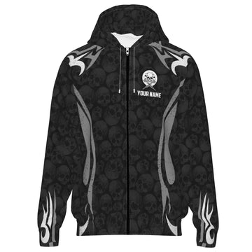 Zwarte Grijze Doodskop Reaper Darts Hoodie T6890