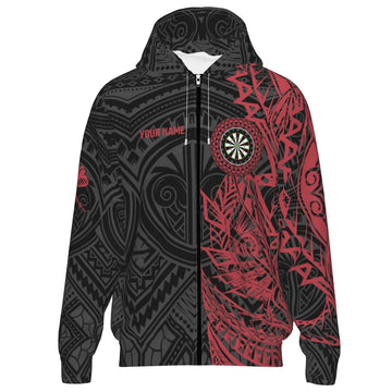 Rode Tribale Darts Hoodie met Rits Y704