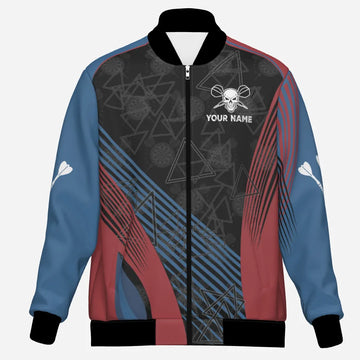 Dartsjack in Blauw en Rood met Skull Design Z305