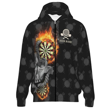 Darts Hoodie met Vlam Skull J2483