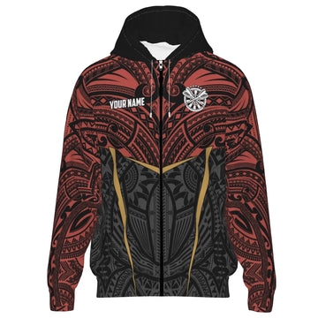Darts Hoodie met Rood Geel Tribaal Patroon Y94