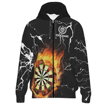 Darts Hoodie met Vlammen, Bliksem en Donder Z860