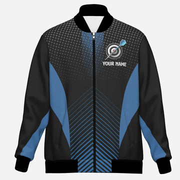 Dart Jacket - Zwart en Blauw Geometrisch Ontwerp - G742