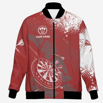 Dart Jacket - Retro Rood-Wit Patroon B987
