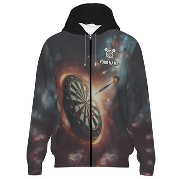 Galaxy Print Darts Hoodie met Rits L1357