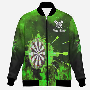 Groene Vuurvlammen Darts Jas L909 Q861 Groen