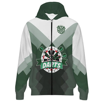 Darts Hoodie met Groene Gradient en Geometrisch Patroon N552