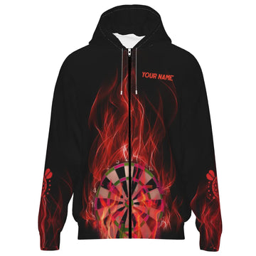 Rode Vuurvlammen Darts Rits Hoodie L1327