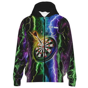 Kleurige Bliksem Darts Rits Hoodie L1439