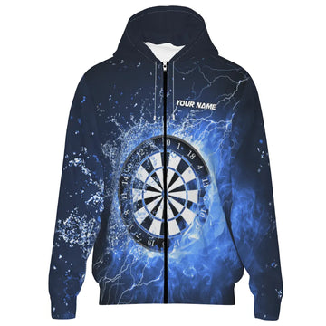 Blauwe Vuur & Water Darts Rits Hoodie L1359