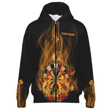 Dart Hoodie met Vlammen - Dartbord V359