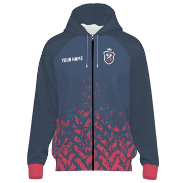 Darts Hoodie met Rits in Blauw en Rood - H6662