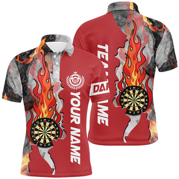 Men's Red Flame Darts Polo Shirt T1307