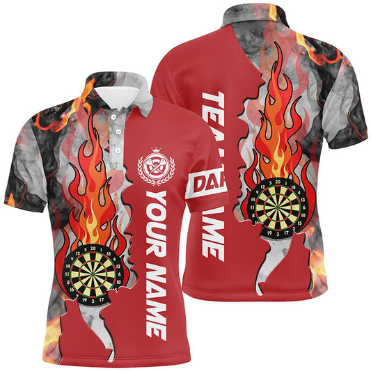 Men's Red Flame Darts Polo Shirt T1307