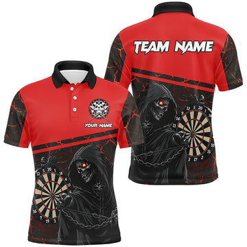 Op maat gemaakte Rode Darts Poloshirts & Quarter-Zip Hemden voor Mannen T1983