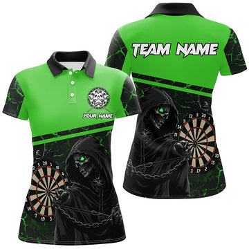 Op maat gemaakte Groene Darts Polo & Quarter-Zip Shirt voor Dames T1984