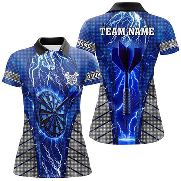 Dames T-shirt met Blauw Dartbord en Donder Darts T2215