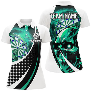 Turquoise Darts T-shirts met Skull voor Dames T2263
