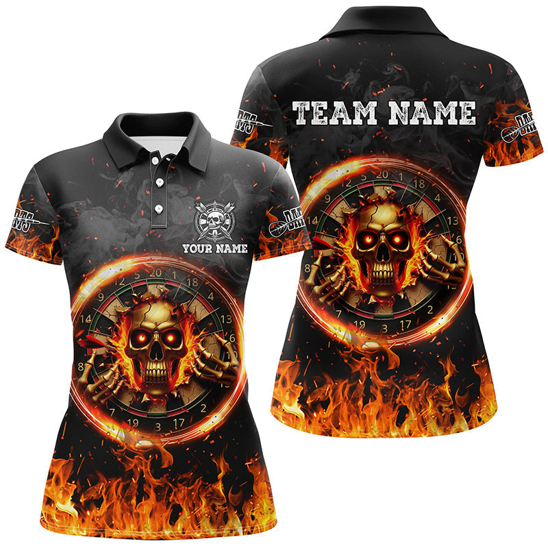 Dames 3D Geprinte Skulls Dartbord Vlam Darts Shirt T2279