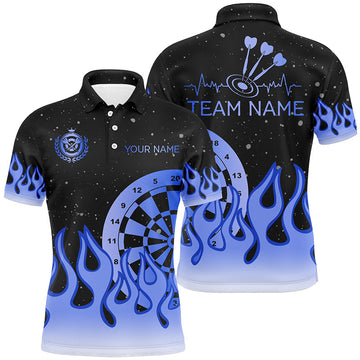 Blauwe Vlam Dartbord Polo & Kwart-Ritssluiting Shirt voor Mannen - T2299