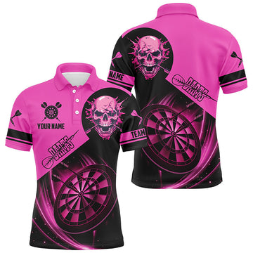 Persoonlijke Roze Darts T-shirts met Doodshoofd voor Mannen T2109