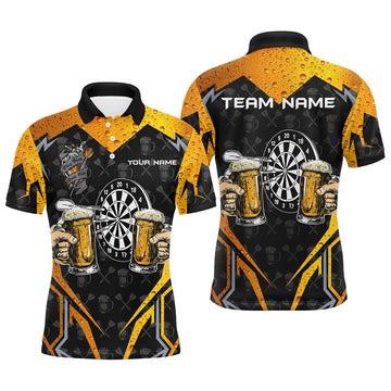 Persoonlijke Zwarte Dartshirts voor Mannen - Grappige Bierteam Jerseys T2187