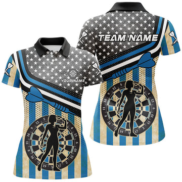 Vrouwenshirt met Retro Amerikaanse Vlag en Darts - T1992