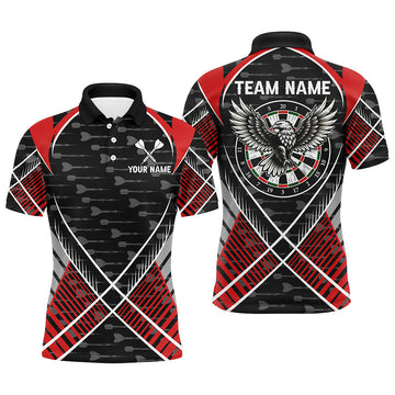 Darts Adelaar Polo & Zip Shirt voor Mannen - Rood T2202