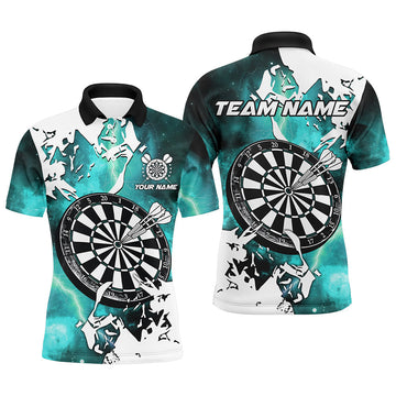 Turquoise Bliksem Grunge Dartshirt voor Mannen T2260