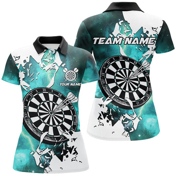 Turquoise Bliksem Grunge Darts Teamshirt voor Dames T2260