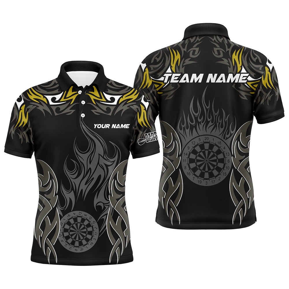 Heren Gepersonaliseerd Geel Dartstoernooi Shirt T2332