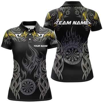 Dames Darts Shirt op Maat - Geel Vlamontwerp T2332