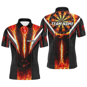 Custom Darts Jerseys - Personalized Burning Fire Men Polo & 1/4 Zip Shirts T1540