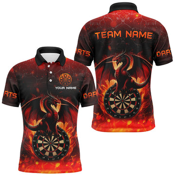 Darts 3D Geprinte Jersey voor Mannen - Rood Vlamontwerp T2210