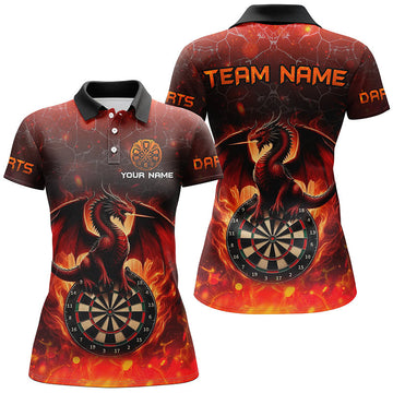 Darts Draak Vuur 3D Geprinte Shirt voor Vrouwen | Rood T2210