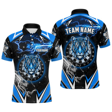 Heren Blauwe Tijger Dartbord Shirt T2213