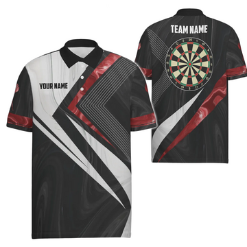 Heren Darts Polo Shirt Rood-Wit G258