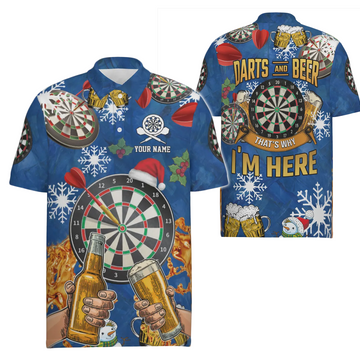 Heren Kerst Darts Bier Polo Shirt A617