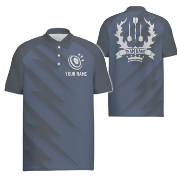 Op maat gemaakte Heren Polo met Bliksemprint in Marineblauw Z369