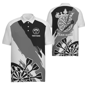 Heren Darts Polo Shirt Z874 - Zwart en Wit